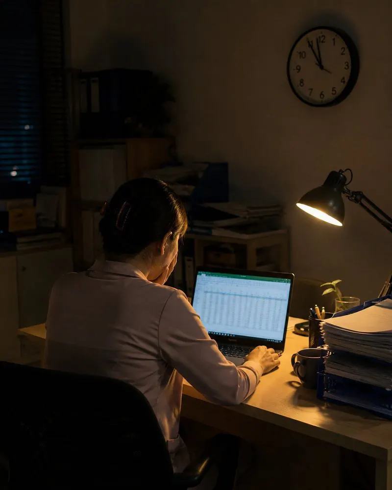 23h, giám đốc còn dò Excel