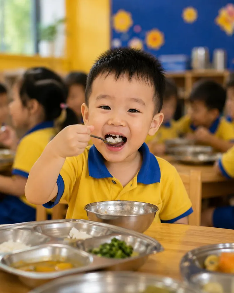 Trưa nay bé ăn hết 2 chén, ngủ 90 phút