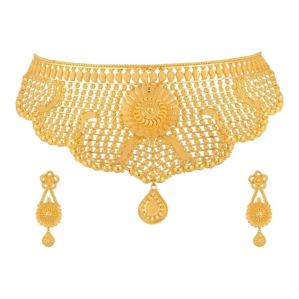 Chic 22 Karat Gold Necklace Set