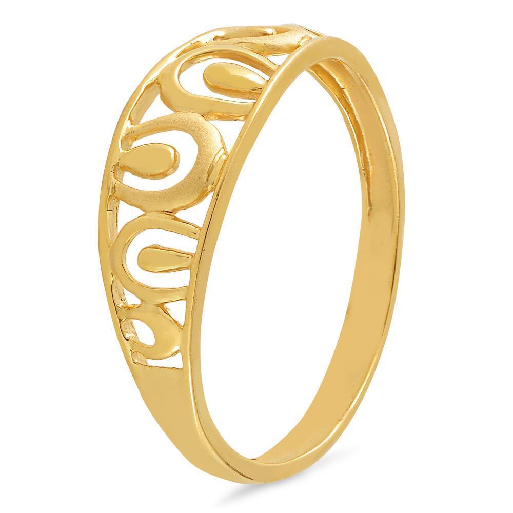 Open Scroll Yellow Gold Band Ring