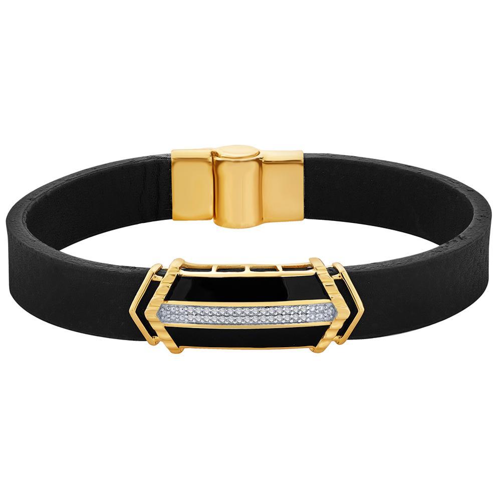 Modern 14 Karat Gold Diamond Bracelet