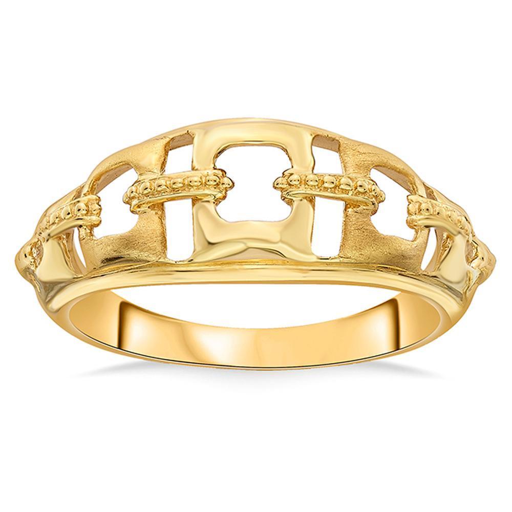 Temple Arch Yellow Gold Band Ring