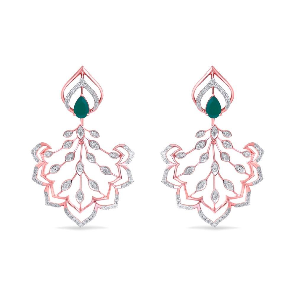 Graceful 18 Karat Gold Diamond Earrings