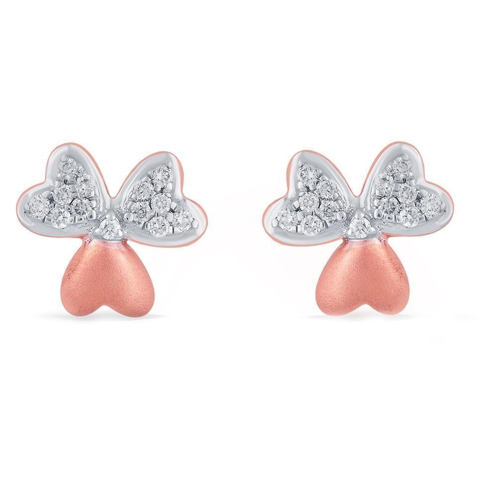 Graceful 14 Karat Gold & Diamond Earrings