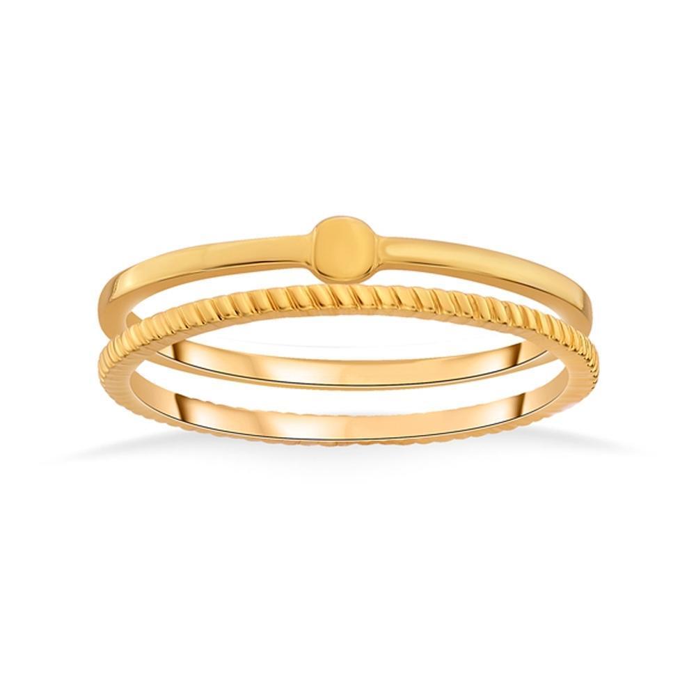 Layered Bands Yellow Gold Ring