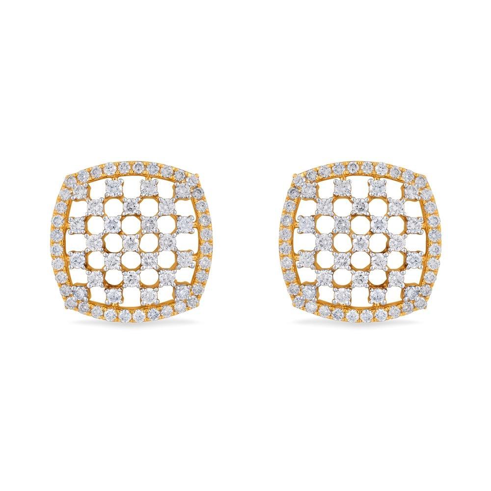 Stylish 18 Karat Gold Diamond Earrings