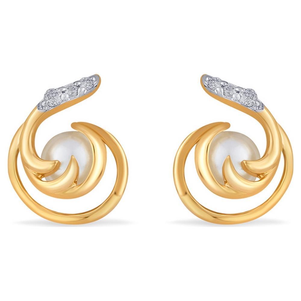 Intricate 18 Karat Gold & Diamond Earrings