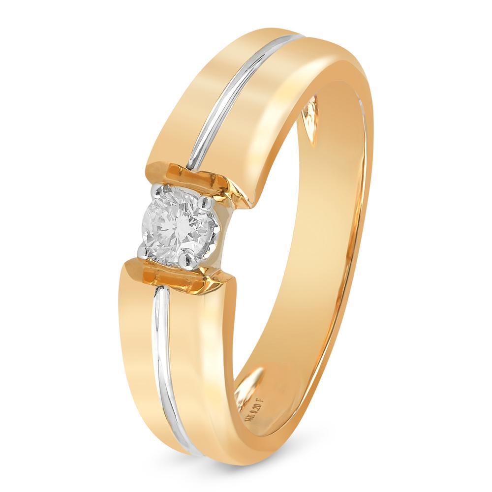 Sleek 14 Karat Yellow Gold Men's Ring