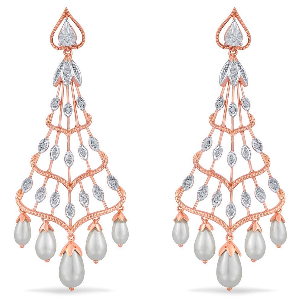 Modern 18 Karat Gold Diamond Earrings