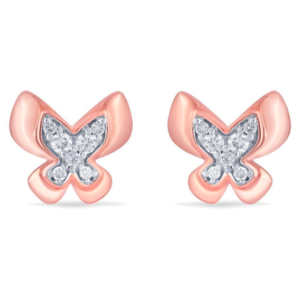 Graceful 14 Karat Gold & Diamond Earrings