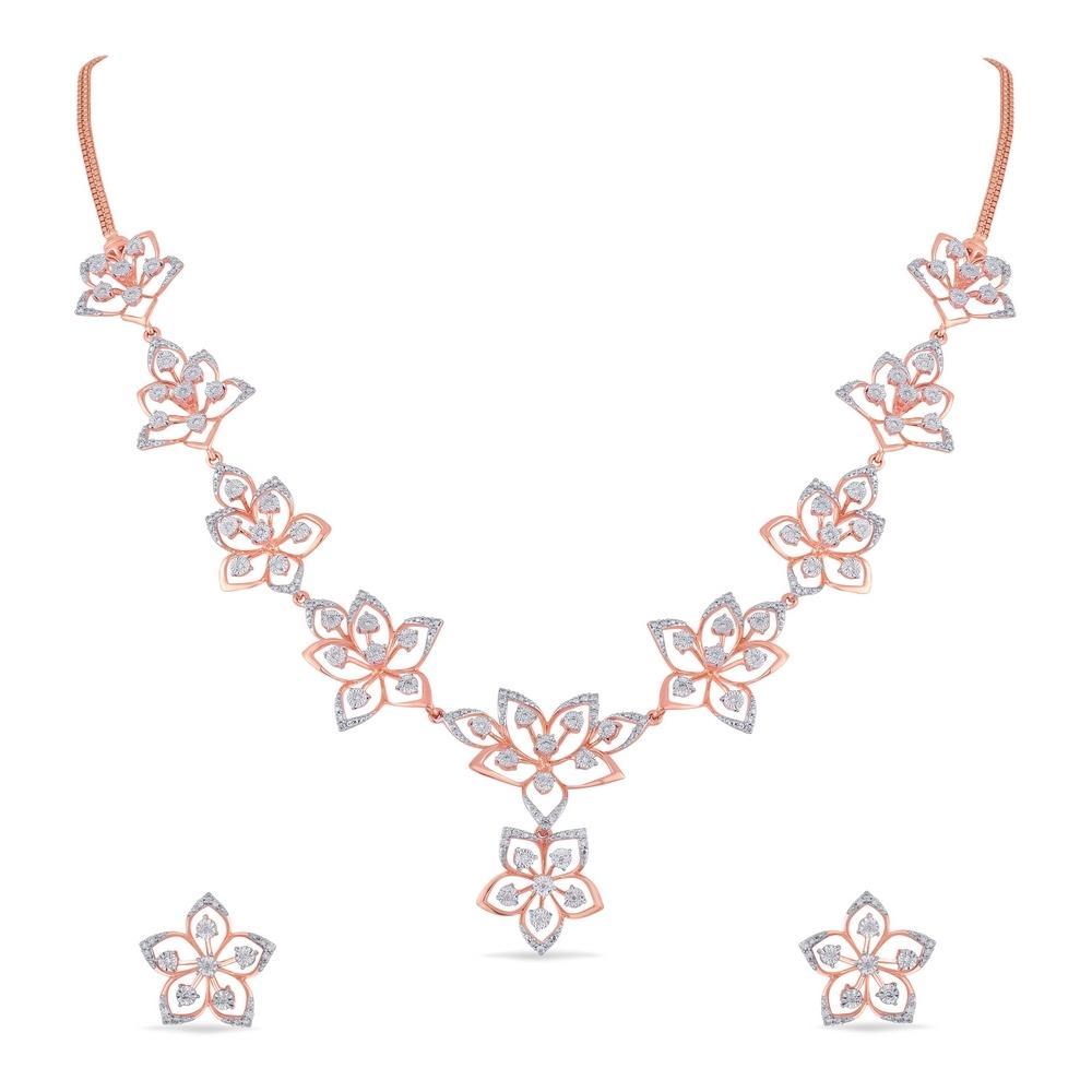 Refined 18 Karat Gold Diamond Necklace Set