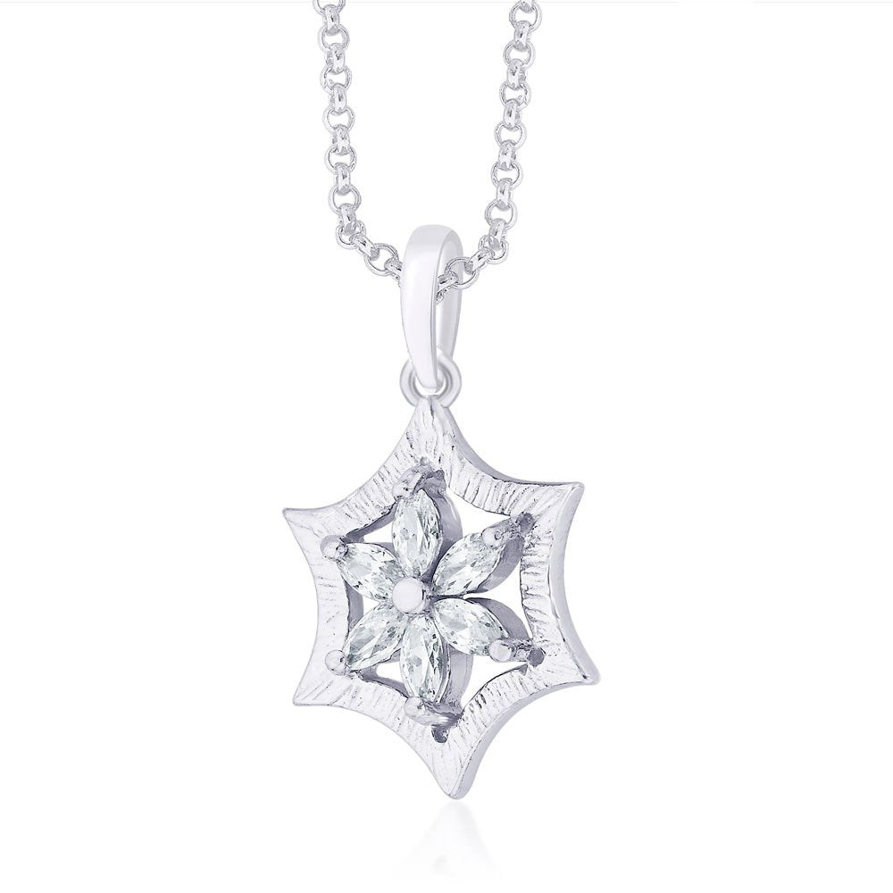 CZ Floral Pendant