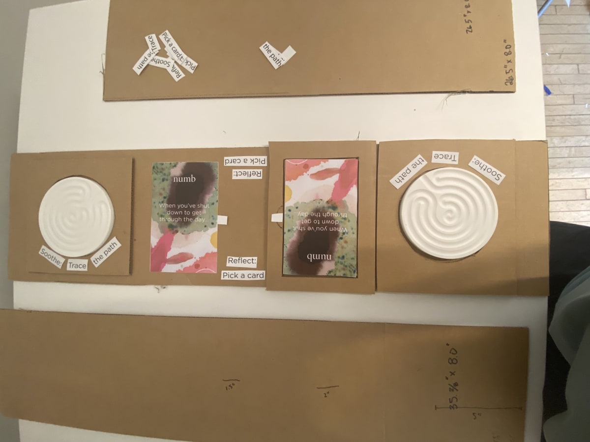 Early lo-fi pod prototype exploring spatial concepts