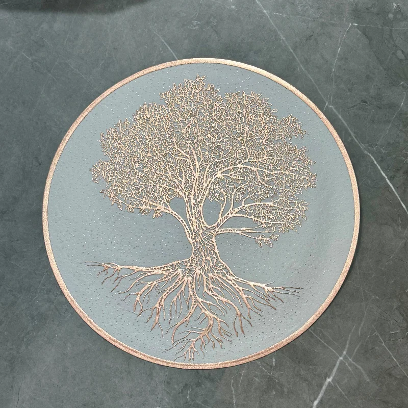 Pack de 6 sous-plats Rond en plastique Doré