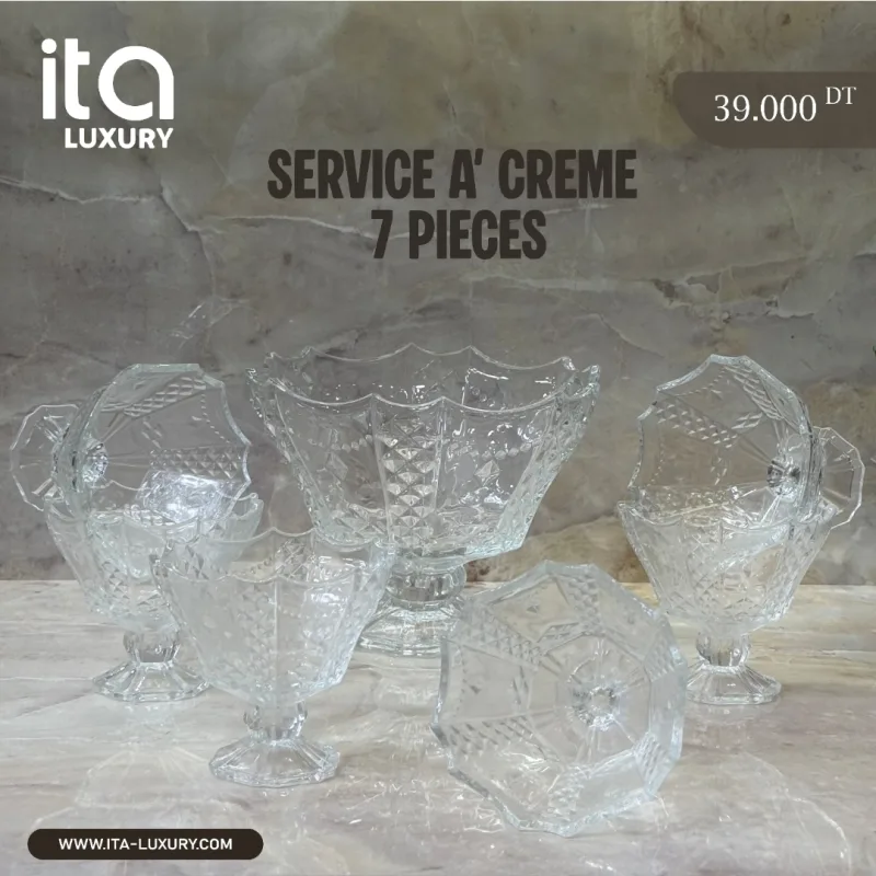 Service à Crème 7Pièces en Verre - N2