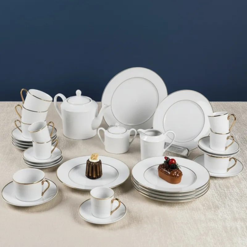 Service Petit Déjeuner MIMOSA 36 Pièces en Porcelaine