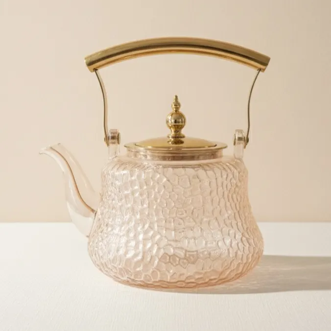 Théière ronde en Verre