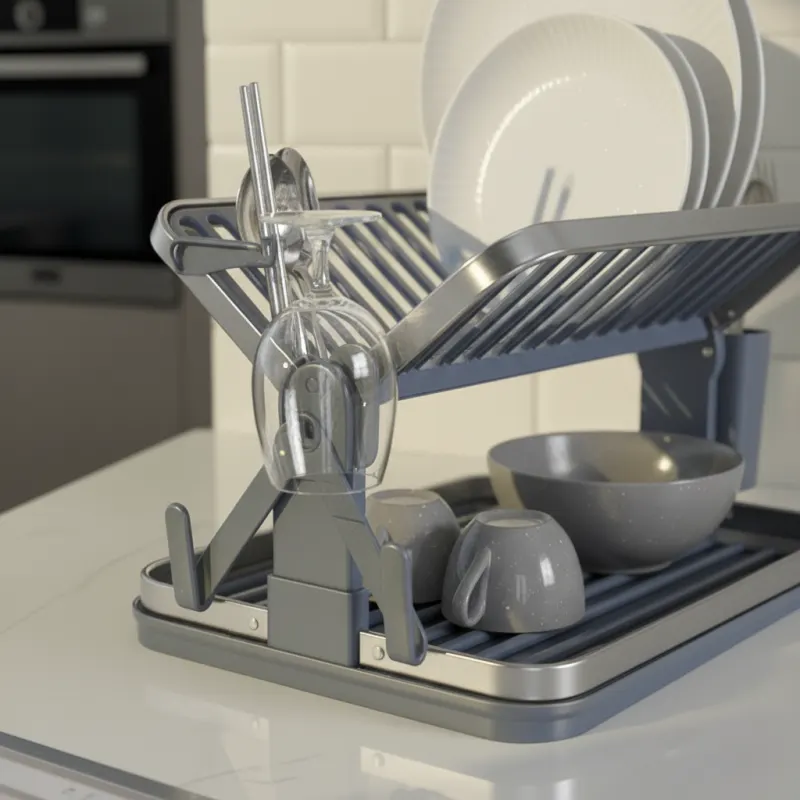 Egouttoir à Vaisselle 2 Niveau Gris - vue alternative