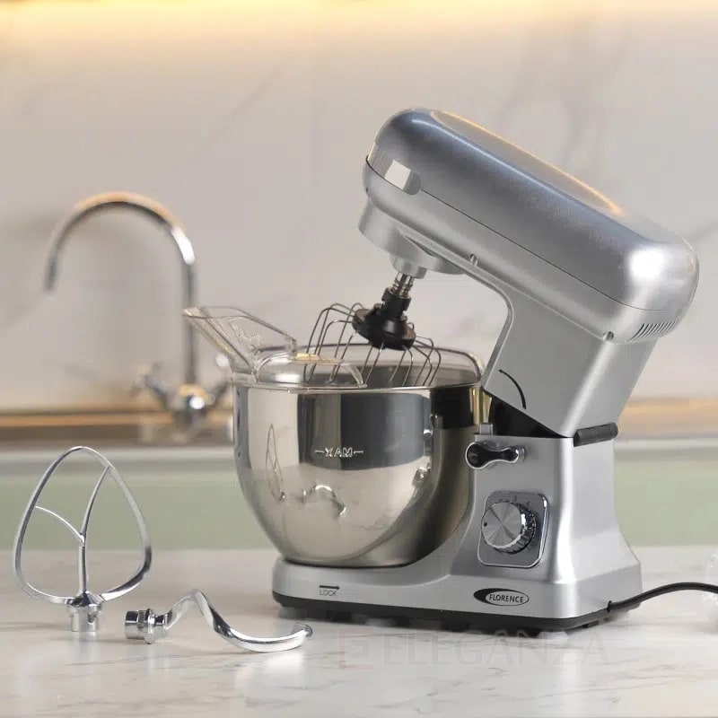 Robot pétrin FLORENCE MK3705 - 1500 Watts - 5 Litres - Gris