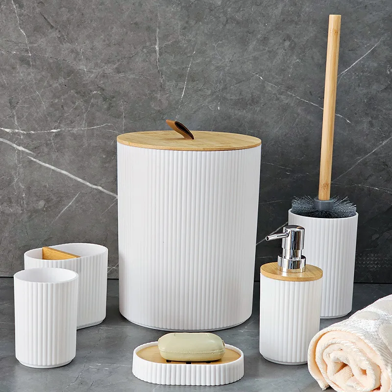 Serie salle de bain 6 Pièces en plastique - Blanc