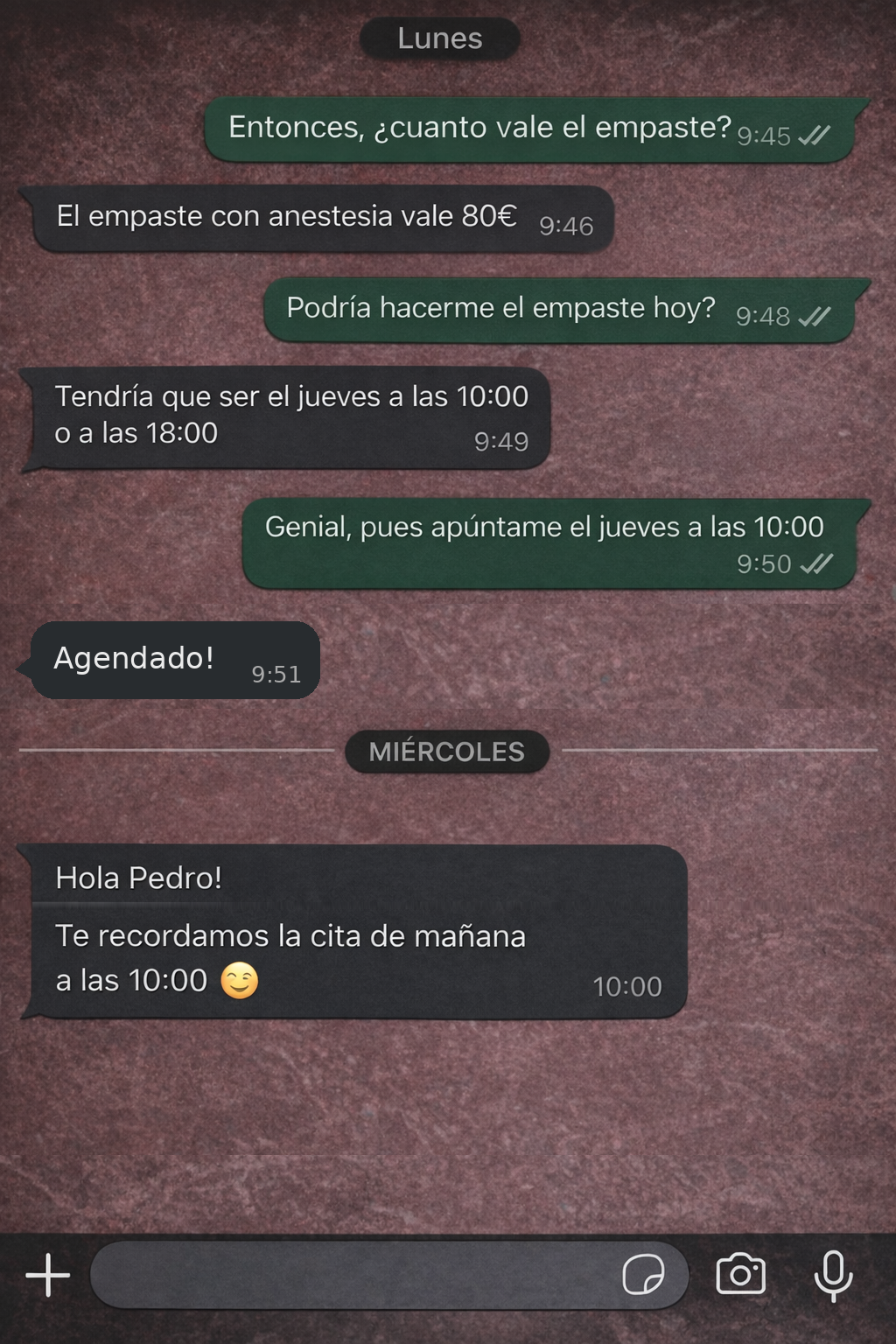 Demo WhatsApp clínica dental
