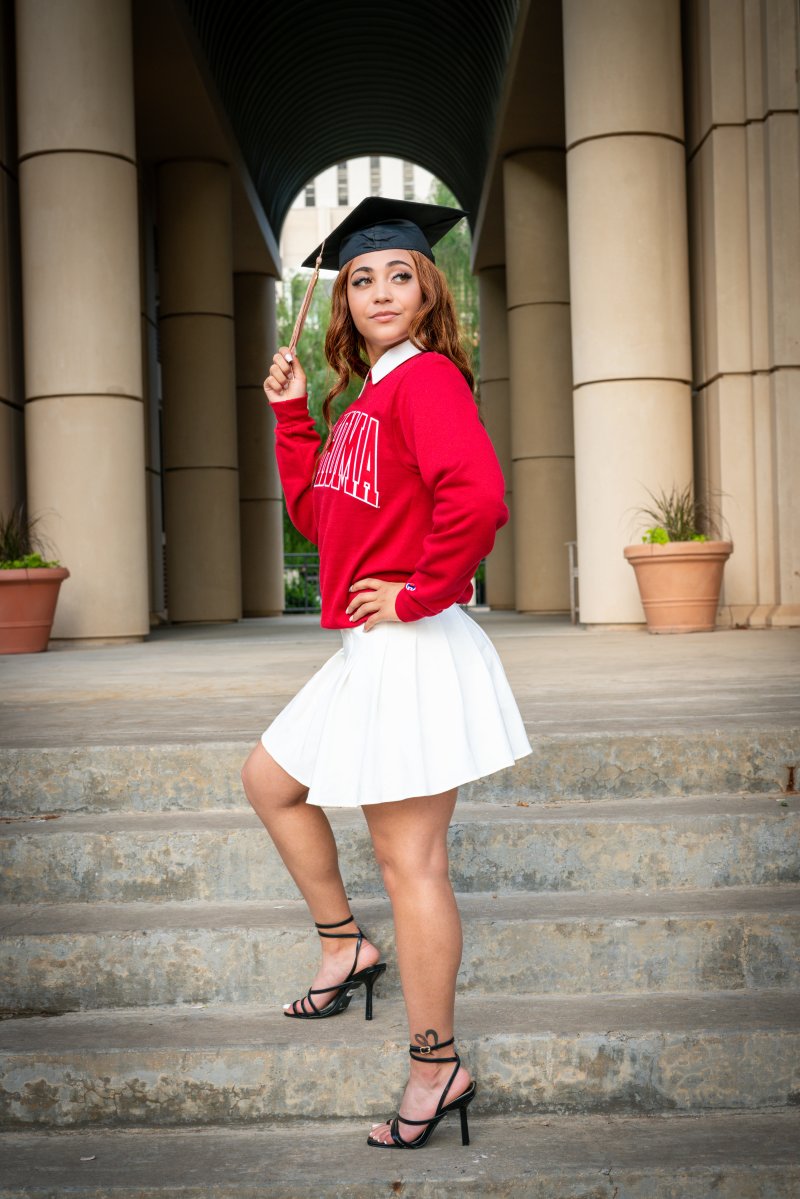 Oklahoma City senior portrait showcasing classic outfit styling
