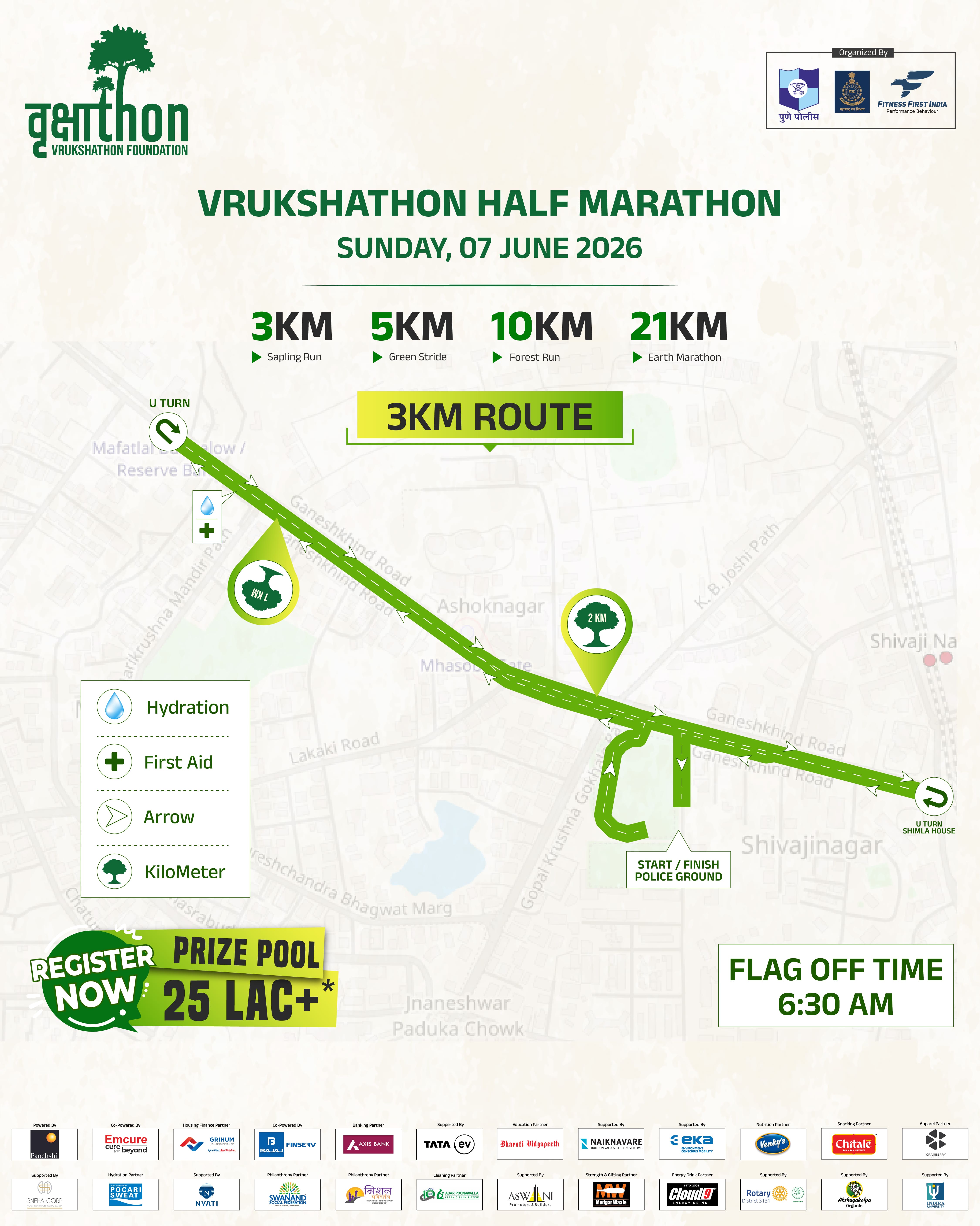 3 KM Route Map