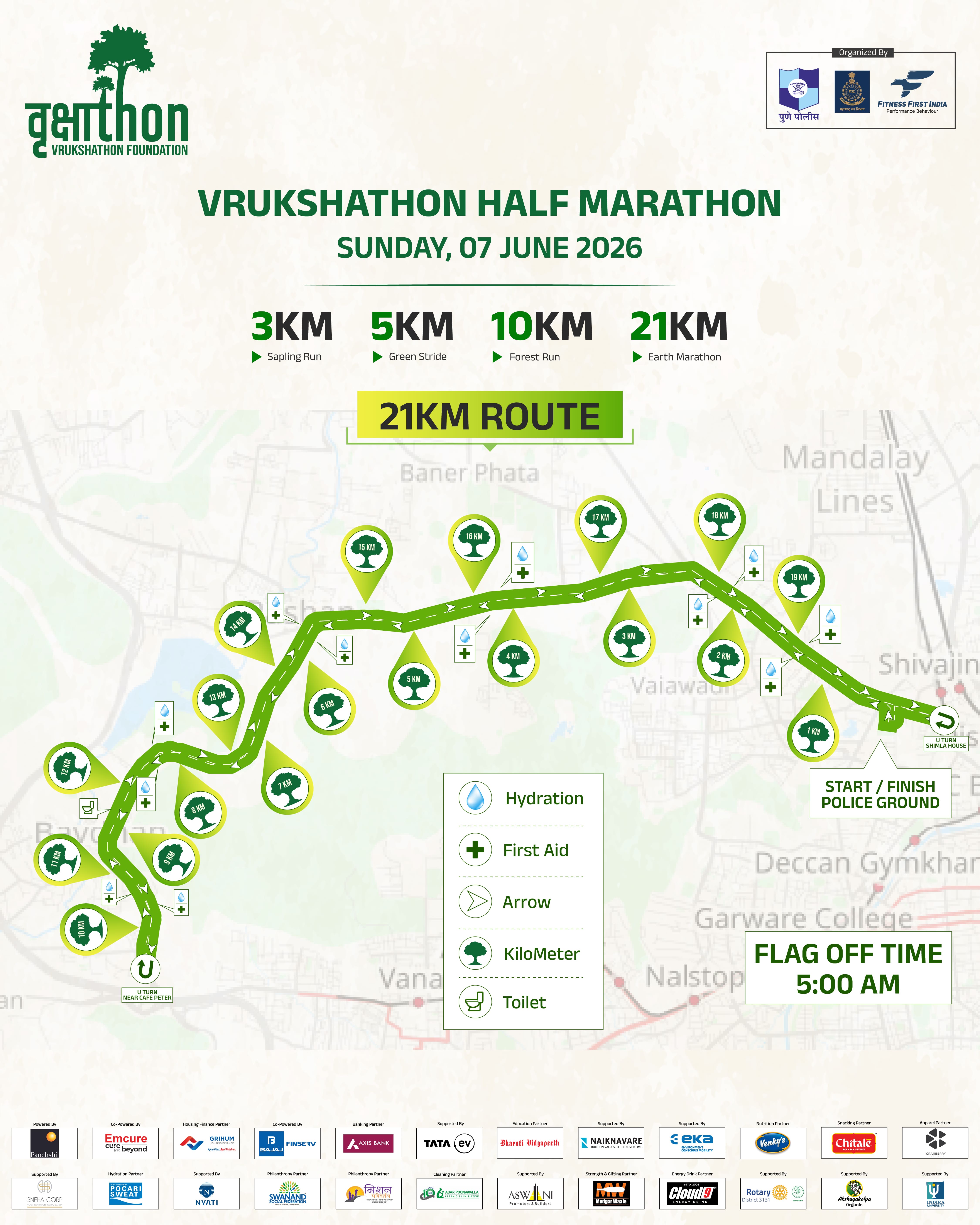 21 KM Route Map