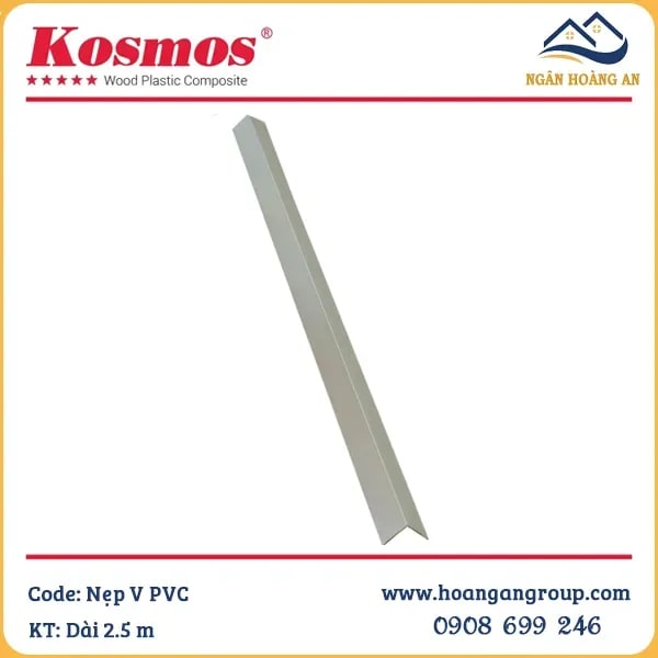 Phụ Kiện Nẹp Nhôm Góc V Tấm PVC Giả Vân Đá Komsos Màu Bạc