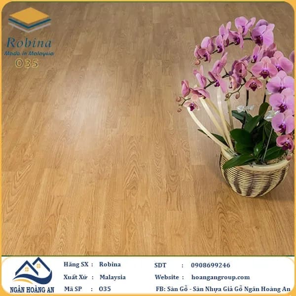 Sàn Gỗ Công Nghiệp Robina O35 8mm Bản Lớn – Robina