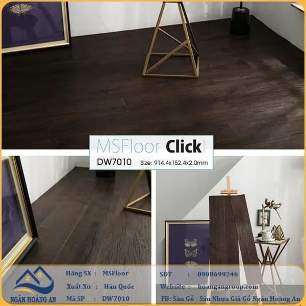 Sàn Nhựa Giả Gỗ Dán Keo MsFloor DW7010 – MsFloor
