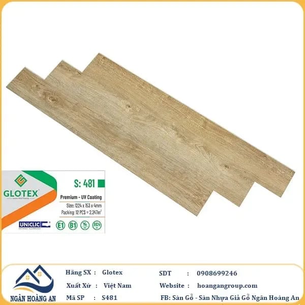 Sàn Nhựa Giả Gỗ Hèm Khóa Glotex 481 – Glotex
