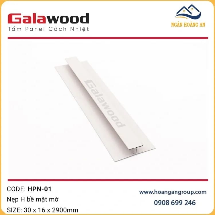 Nẹp H Rãnh Nối Tấm Cách Nhiệt Panel HPN-01 Màu Trắng