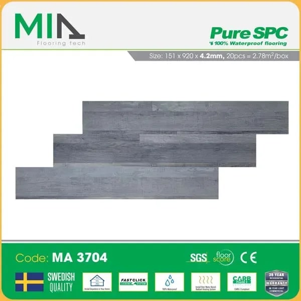 Sàn Nhựa Hèm Khóa MIA Giả Vân Gỗ MA 3704 Dày 4.2mm – Mia