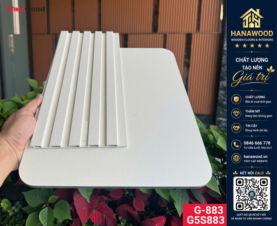 Galawood G5S883 8mm Lam Sóng Than Tre Vân Vải Vàng Kem Ánh Kim sang trọng