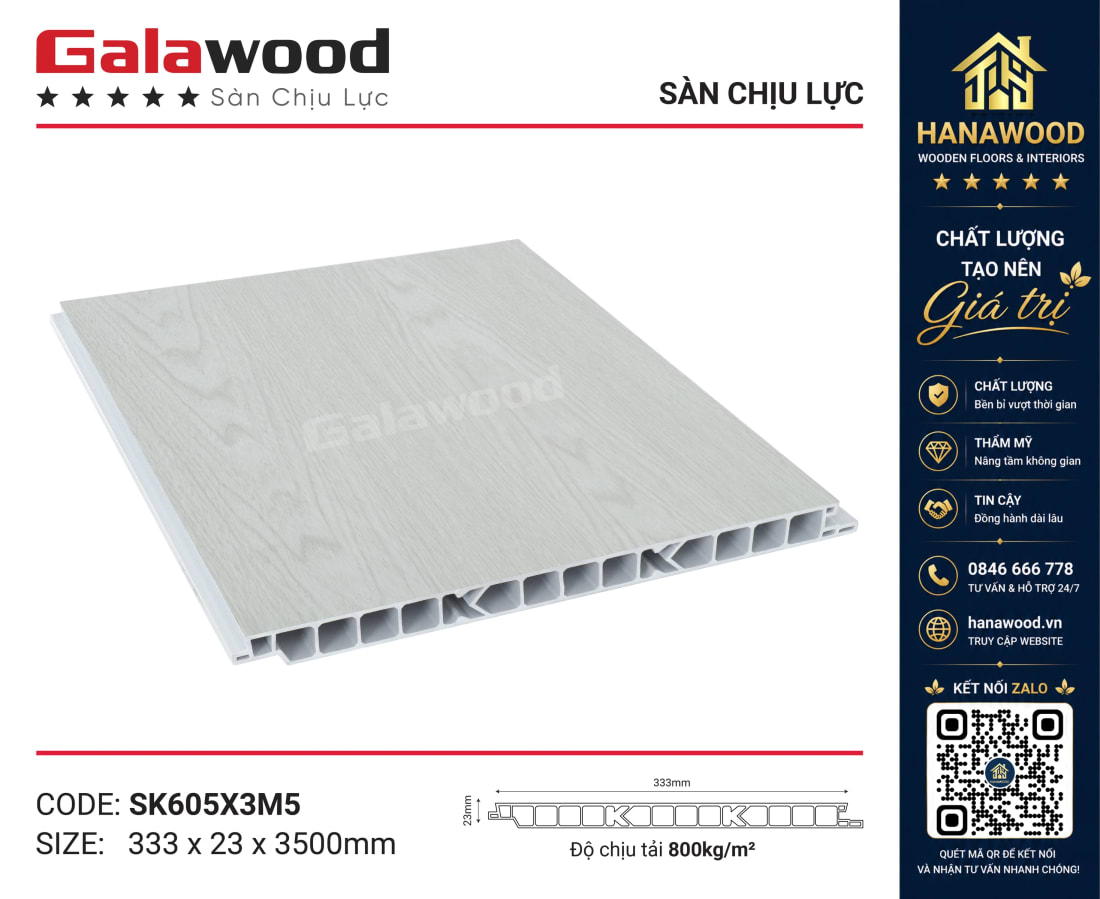 Sàn Chịu Lực Galawood SK605X3M5 chống ẩm cách nhiệt chịu trọng tải cực tốt