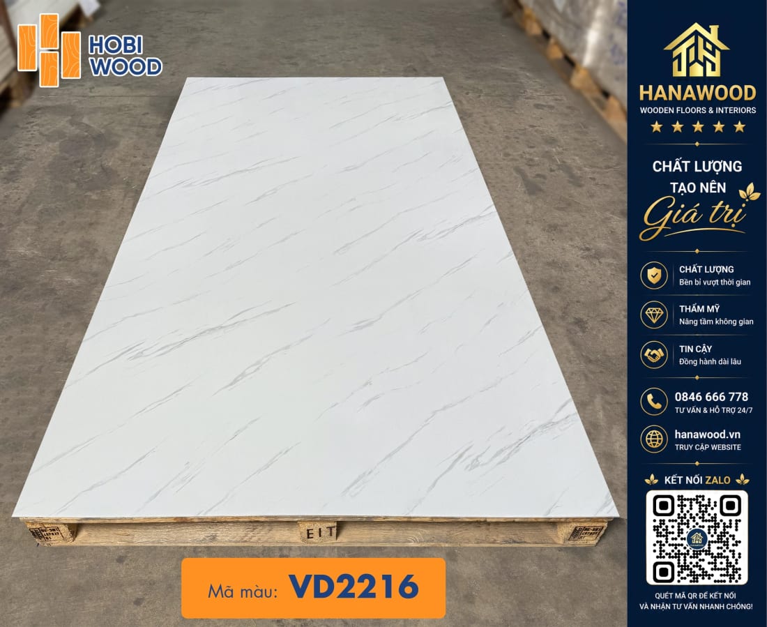Tấm Nhựa PVC Giả Đá Ốp Tường Hobiwood VD2216 màu sắc tươi sáng nâng tầm không gian