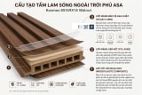 Tấm Lam Sóng Ốp Trần Ngoài Trời Phủ ASA 8S169X14 Walnut – Kosmos