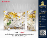 Tấm Ốp Than Tre Pandora Vân Đá Dát Vàng PET Kosmos TT-839 tấm B hèm khóa chuẩn mực