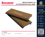 Ốp Tường Gỗ Nhựa Ngoài Trời 2 Da Kosmos OP156D Walnut góc cận cảnh vân gỗ
