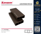 Thanh Lam Gỗ Nhựa Phủ ASA Kosmos L-ASA150X50 Walnut mảng lam dựng khung trang trí hoàn thiện