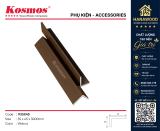 Nẹp Chữ V Gỗ Nhựa Phủ ASA Kosmos V35X45 Walnut chi tiết góc chụp cận mặt cắt vuông khớp nối