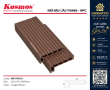 Mũi Bậc Cầu Thang Gỗ Nhựa Kosmos MB140V55 Copper Brown chi tiết mặt cắt bo viền khít chân bậc
