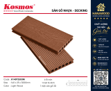 Sàn Sân Vườn Gỗ Nhựa Lỗ Tròn Kosmos K140T25X3M Light Wood góc cận cảnh rãnh hèm lót sàn