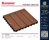 Vỉ Gỗ Nhựa Ban Công Vân Sọc Kosmos VSVI300 Light Wood góc chụp cận mảng vỉ vuông thi công thực tế
