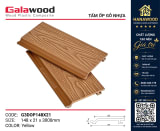 Tấm Ốp Tường Galawood G3DOP148X21 Yellow góc cận cảnh bề mặt phủ màu vàng gỗ nổi bật