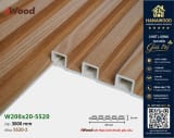 Lam 5 Sóng Nhựa Giả Gỗ iWood 5S20-2 phối cảnh trang trí mảng vách tivi phòng khách