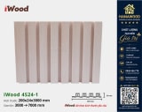 Tấm Nhựa Ốp Tường Lam 4 Sóng Cao Giả Gỗ iWood 4S24-1 góc chụp cận cảnh hèm âm dương khít