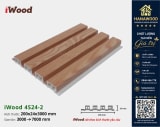 Tấm Nhựa Ốp Tường Lam 4 Sóng Cao Giả Gỗ iWood 4S24-2 bề mặt phủ film vân gỗ chống bám bụi