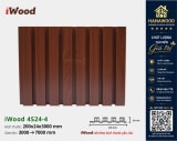 Tấm Nhựa Ốp Tường Lam 4 Sóng Cao Giả Gỗ iWood 4S24-4 chi tiết mặt cắt cấu tạo chân rỗng